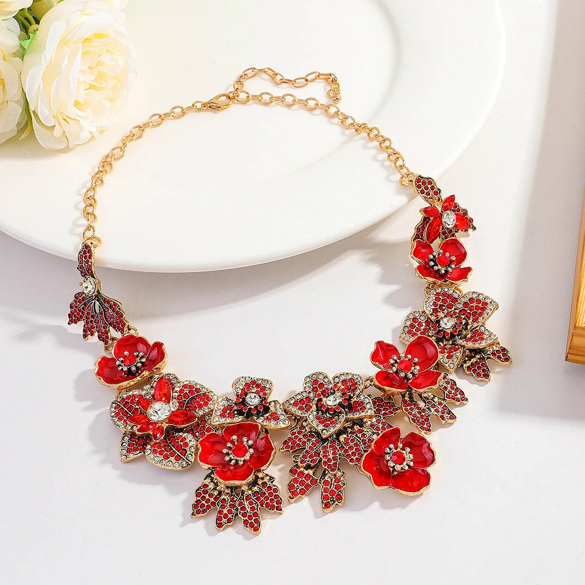 Vedawas 2026 Spring Fashion Alloy Flowers Necklace
