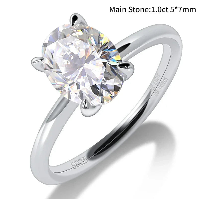 M-JAJA Oval Moissanite Engagement Ring for Women