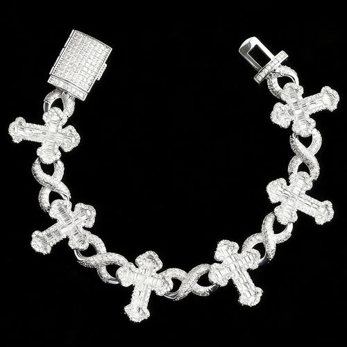 Aokaishen Iced Out Infinity Baguette Cross Link
