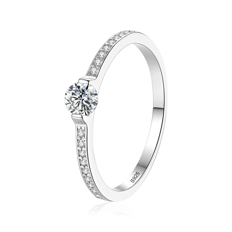 NeeTim 0.3ct 4mm D VVS1 Moissanite Rings