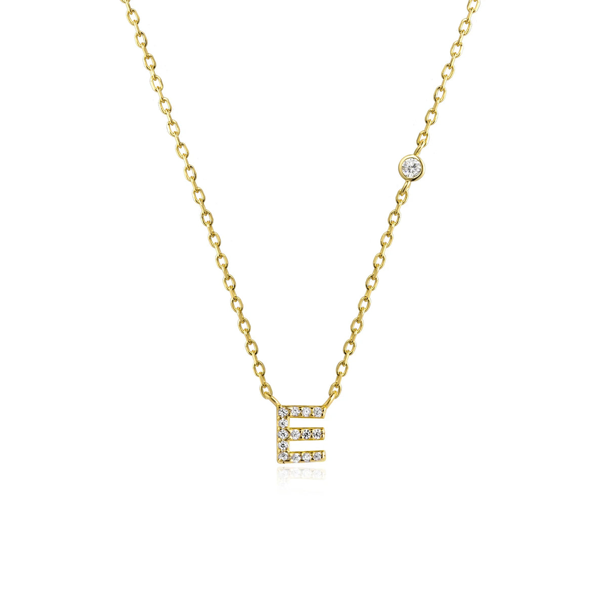 ANDYWEN 925 Sterling Silver Gold Small 26 Letters A- Z - Gold E