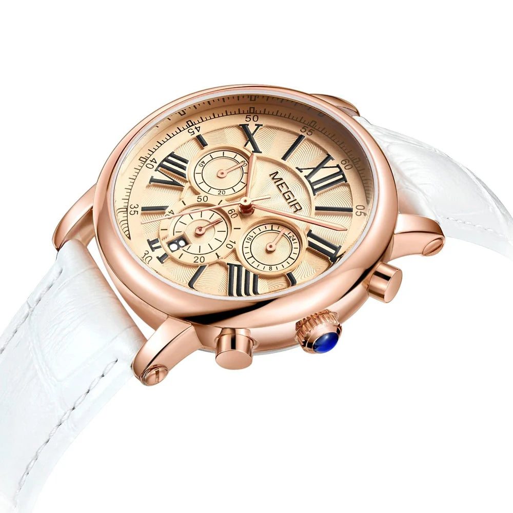 Megir Luxury Fashion Quartz Watch for Female Stude.