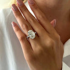 1/2/3/4CT Oval Cut Full Moissanite Engagement Rings
