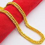 24K Massivgold AU999 Herrenkette 60cm, Schwer