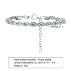 2-5MM Edelstahl-Seilarmbänder für Jungen, verstell