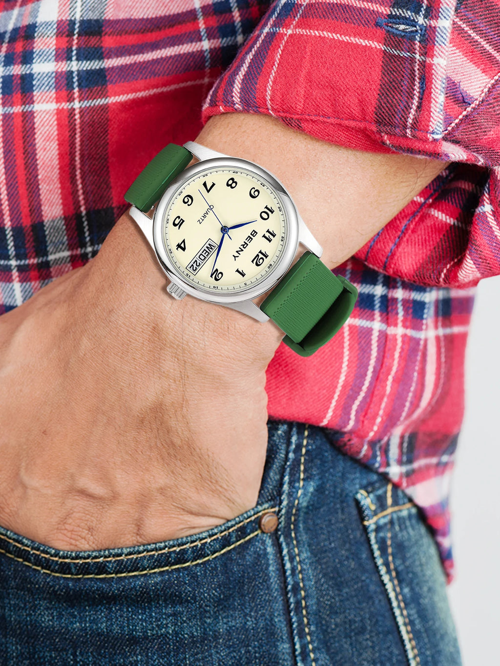 Berny Men's Watches Calendar Weeks Quartz Men.