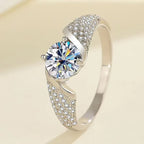 1ct Moissanitring für Damen 100 % Diamant-Test bestanden