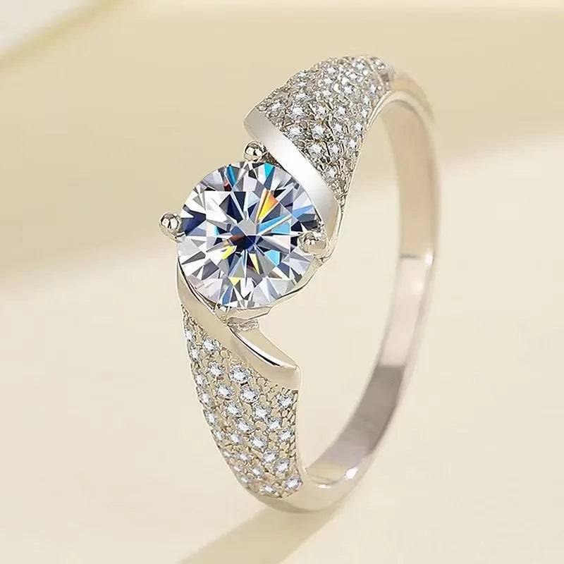 1ct Moissanite ring for women 100% pass diamond