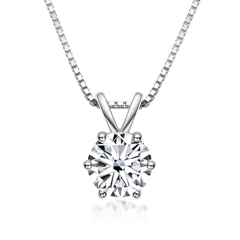 Bague Ringen 100% 925 Sterling Silver 1ct Moissanite - white silver