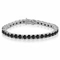 EUREKA  Hip Hop Tennis Bracelet Zirconia Copper - 4MM  Rhodium / 21cm / black, 4MM  Rhodium / 19cm / black, 4MM  Rhodium / 17cm / black, 3MM  Rhodium / 21cm / black, 3MM  Rhodium / 19cm / black, 3MM  Rhodium / 17cm / black