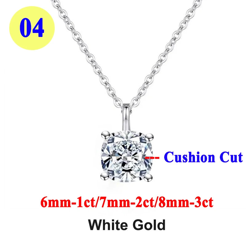 PureMax 1ct 2ct 3ct D Color VVS1 Moissanite Diamond - XL07-cushion-white / 2ct / 45cm-add box, XL07-cushion-white / 2ct / 45cm-add bag, XL07-cushion-white / 3ct / 45cm-add box, XL07-cushion-white / 3ct / 45cm-add bag, XL07-cushion-white / 1ct / 45cm-add box, XL07-cushion-white / 1ct / 45cm-add bag