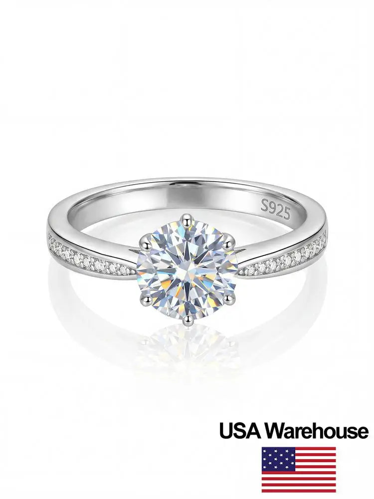 S925 Sterling Silver Brilliant 1CT VVS1 Round