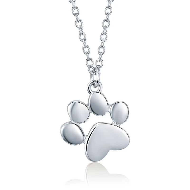 Bamoer HOT Sale Gold Silver Cat Paw Necklace Dog.