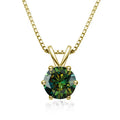 Bague Ringen 100% 925 Sterling Silver 1ct Moissanite - green gold