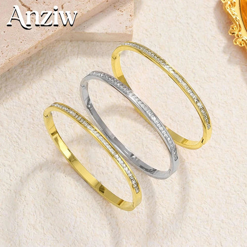 Anziw Luxury Moissanite Single-Row Starry Sky Bangles