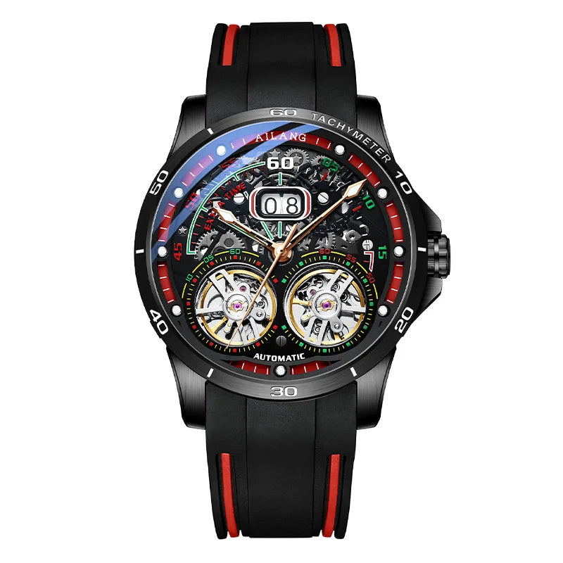 Ailang Men's Double Tourbillon Skeleton Automatic