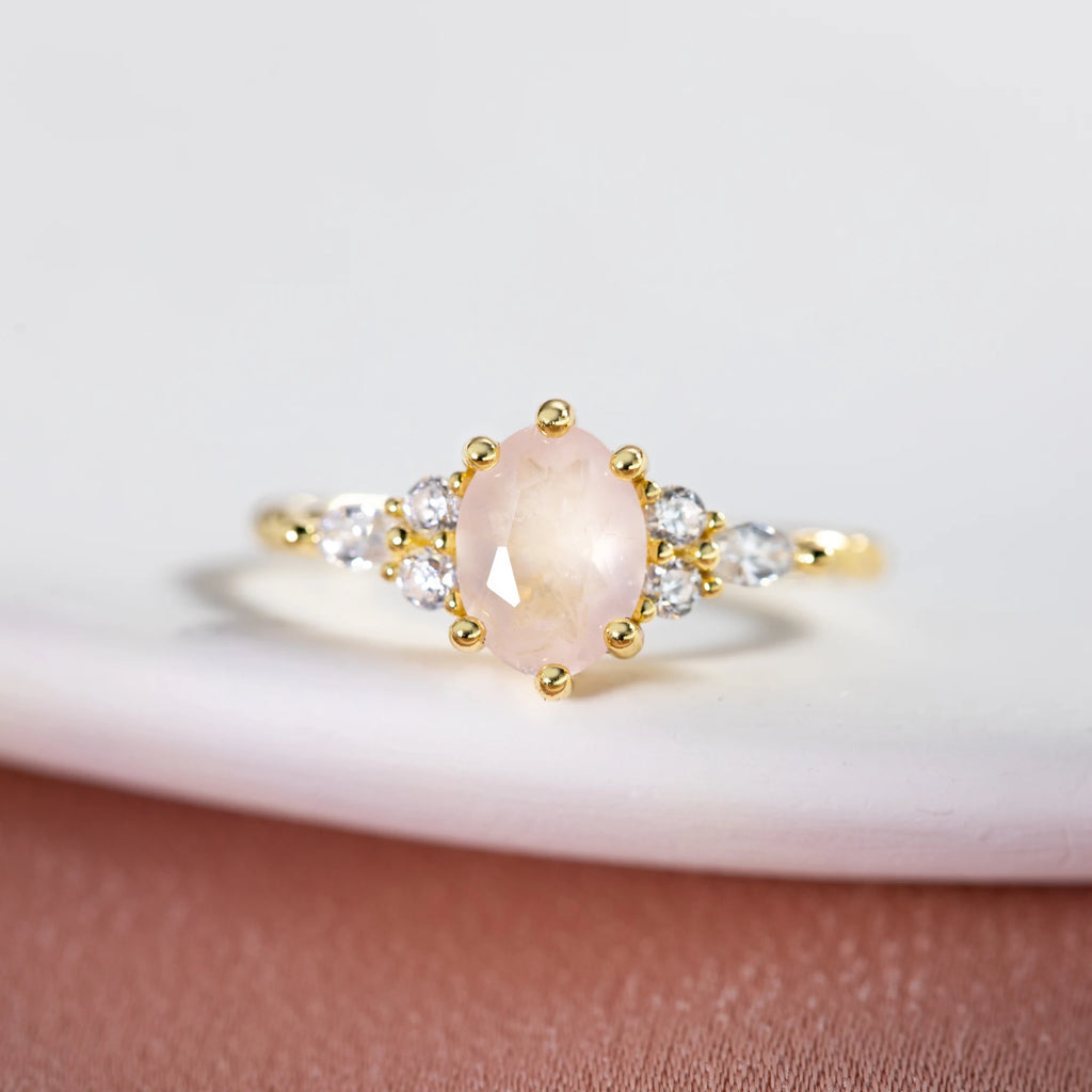 Oval Aquamarine/Rose Quartz/Moonstone/Labradorite/