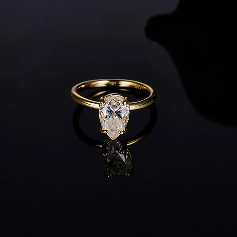 Smyoue 7*11mm Zircon Moissanite Solitaire Women