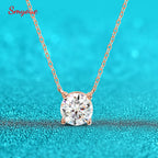 Smyoue 1-5CT Halskette aus Roségold mit Moissanit