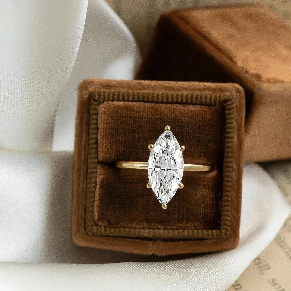 1CT 2CT 3CT Marquise Cut Solitaire Moissanite
