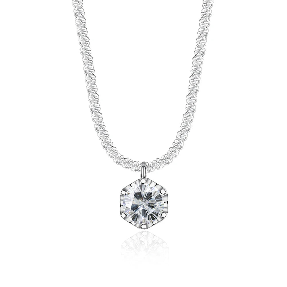 Luxury 1CT GRA Sparkling Moissanite Diamond White - Sakura Cut White / 40 plus 5cm / 1ct silver|China Mainland