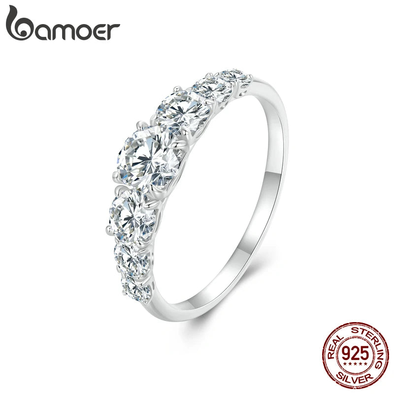 Bamoer Moissanite Ring Heart Setting D Color VVS1 EX - 9, 8, 7, 4, 6, 5, 10