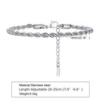 2-5MM Edelstahl-Seilarmbänder für Jungen, verstell