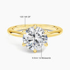 Sdoou echtes Gold 14K 6 Krappen runder 1-3ct Moissanit