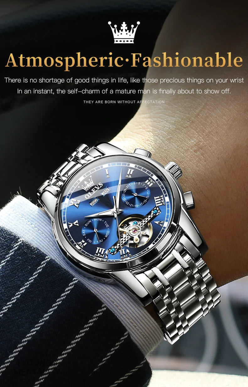 Olevs Automatic Mechanical Watch for Men Date