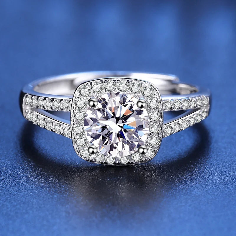 JoyceJelly 13 Color Real Moissanite Ring 1CT 6.5MM