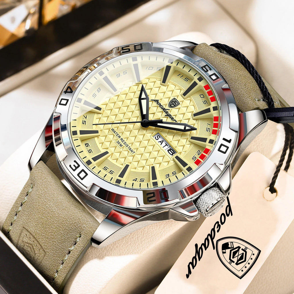 POEDAGAR Original Business Man Wristwatch Waterproof