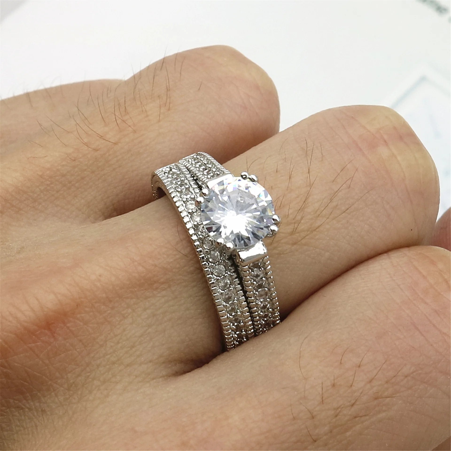 LYEE CYEE Elegant Wedding Engagement Couple Rings Set