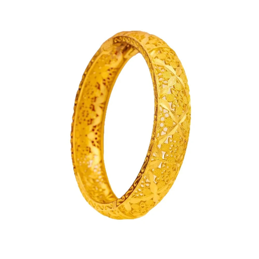 Luxury 24K 9999 Pure Gold real gold Women's Open-c