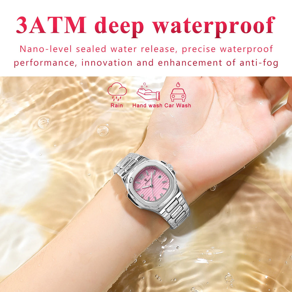 POEDAGAR Square Fashion Woman Wristwatch Luminous