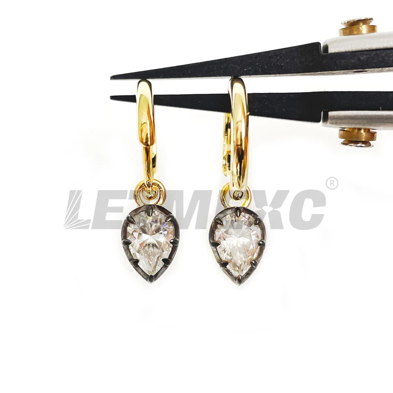 Letmexc Gypsy Style Pear Shape Moissanite 1 Carat