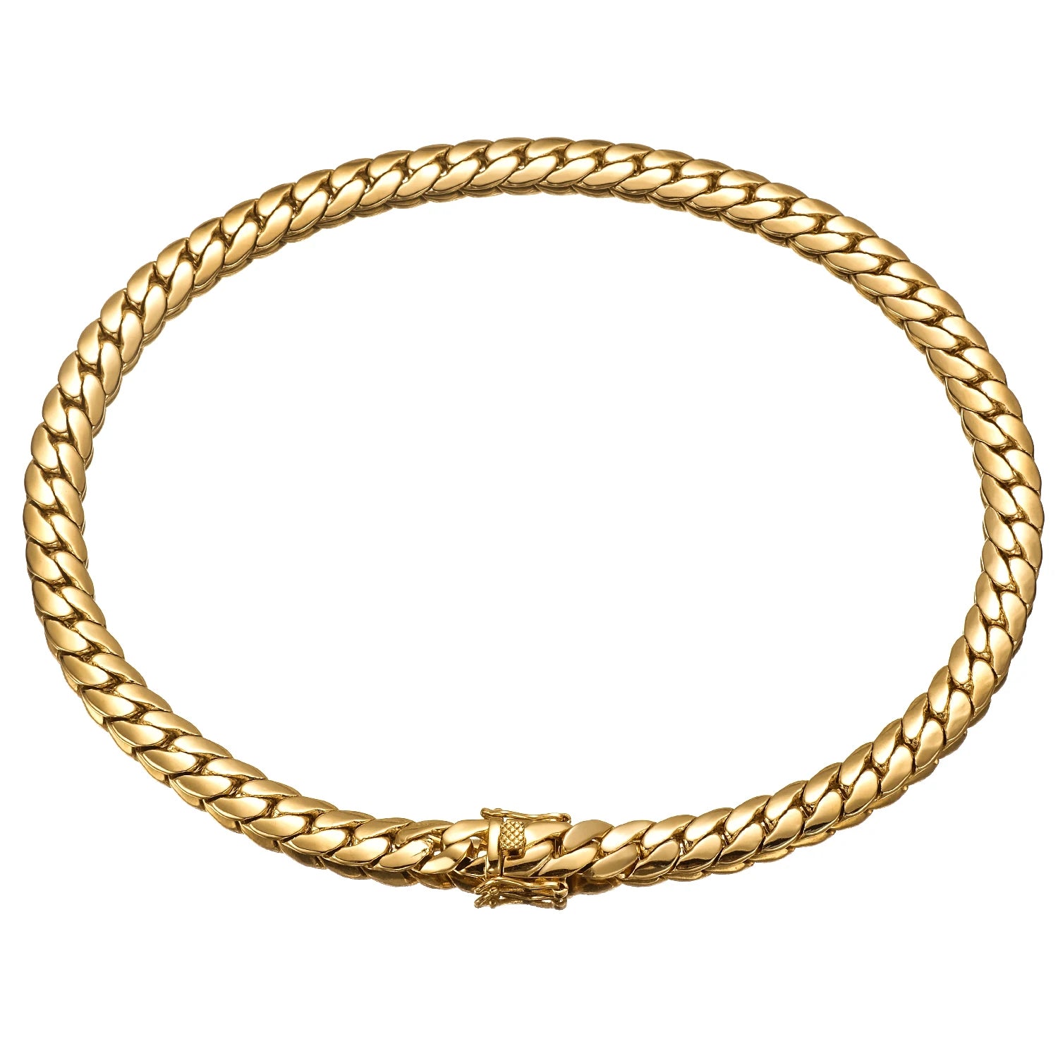 Hip Hop Bling Gold Cuban Link Chain Necklace For Men,