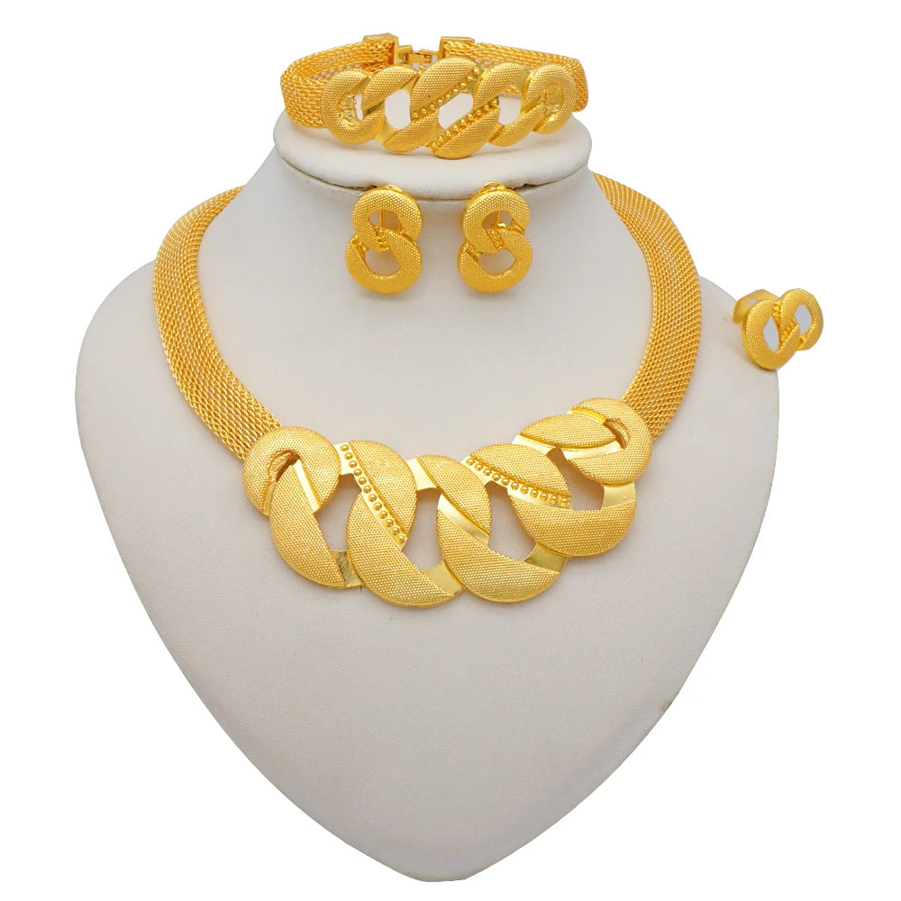 Dubai Women Gold Color Jewelry Sets African Wedding - BJ-1020-1-B3