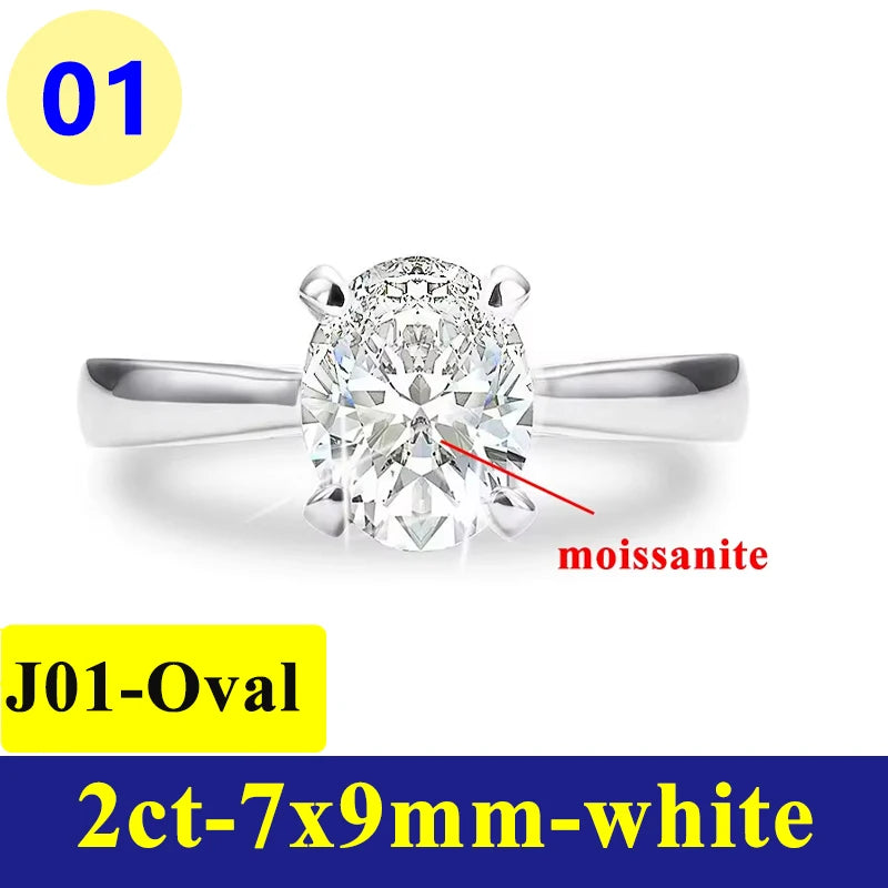 1-3CT Moissanite D Color VVS Diamond Women's Oval - add-bag / J01-oval-2ct / 5, add-bag / J01-oval-2ct / 8, add-bag / J01-oval-2ct / 9, add-bag / J01-oval-2ct / 6, add-bag / J01-oval-2ct / 7, add-box / J01-oval-2ct / 8, add-box / J01-oval-2ct / 9, add-box / J01-oval-2ct / 6, add-box / J01-oval-2ct / 7, add-box / J01-oval-2ct / 5
