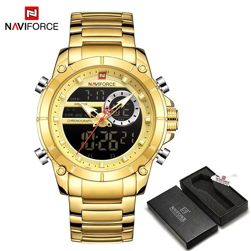 NAVIFORCE 9163 Luxury Original Sport Wrist Watch For - GG  BOX-