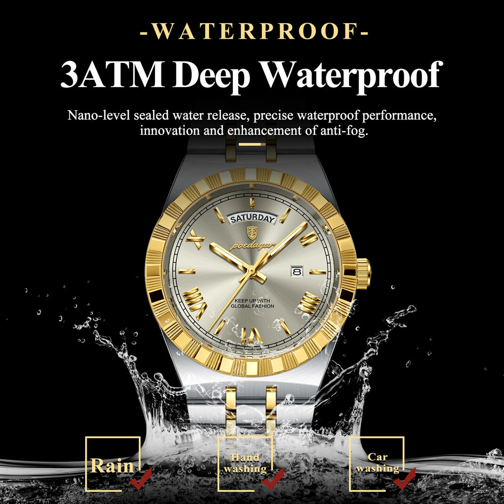 POEDAGAR Fashion Business Men's Watch Luminous