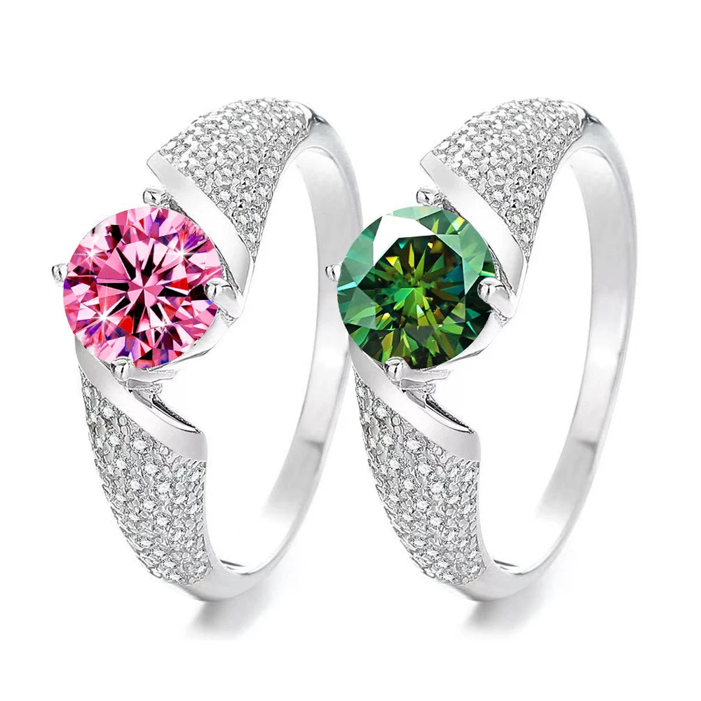 1ct Moissanite ring for women 100% pass diamond