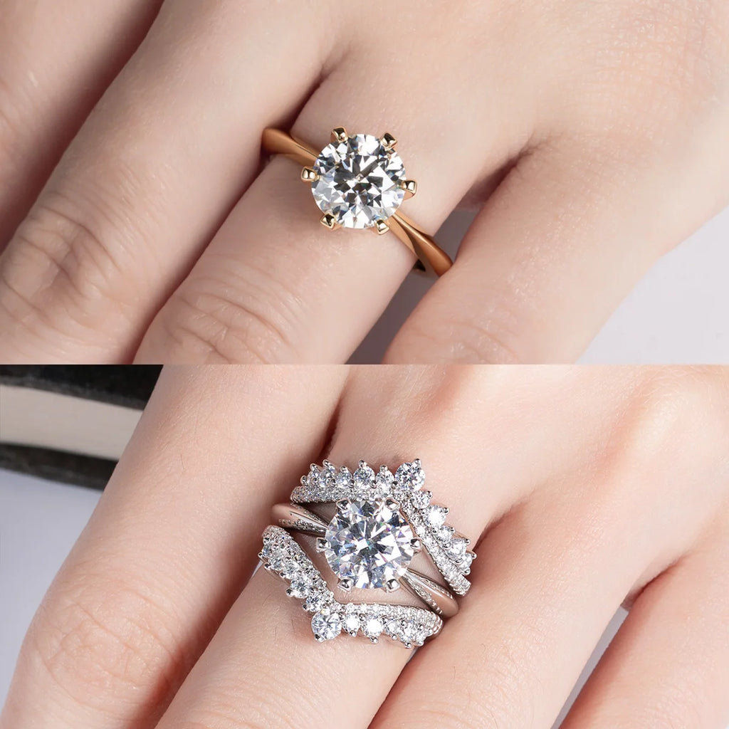 AnuJewel 1ct 2ct 3ct 5ct D Color Moissanite Engage