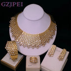 GZJPEI Shiny White Zircon Jewelry Set For Women Italy
