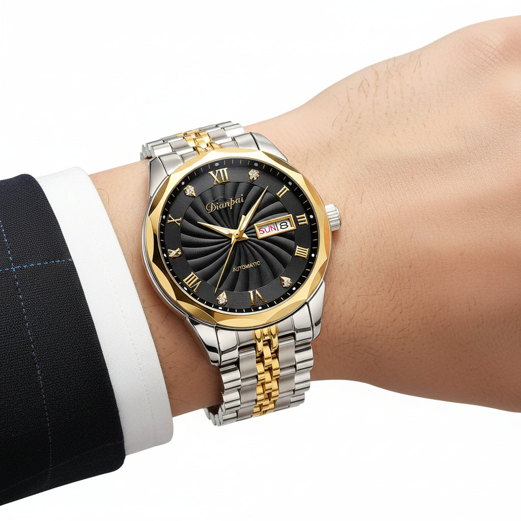 Dianpai Automatic Mechanical Watch with Stainless - Black / United States, Black / Germany