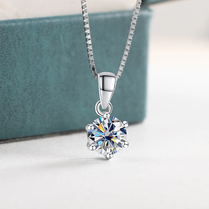 JoyceJelly 1 CT Real Moissanite Pendant Necklace For