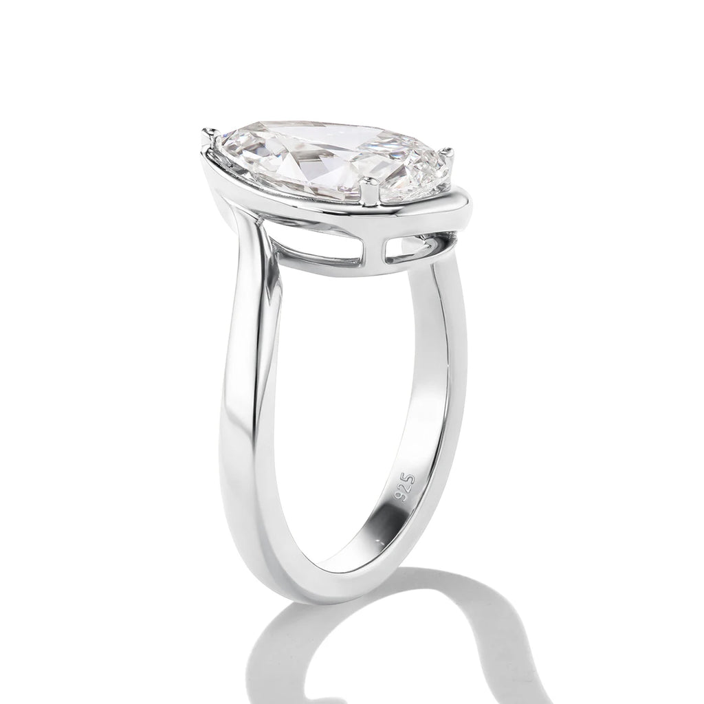 Pear Cut Moissanite Ring Set Bride 100% 925 Silver