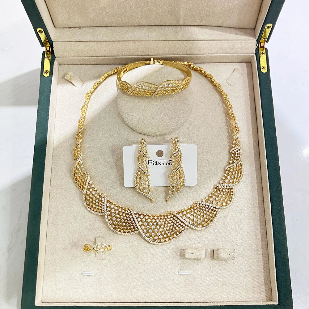 IN JEWELIFEElegant Gold Color 4Pcs Jewelry Set