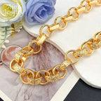 Hip Hop Long Linked Chain Golden Choker for Man Top