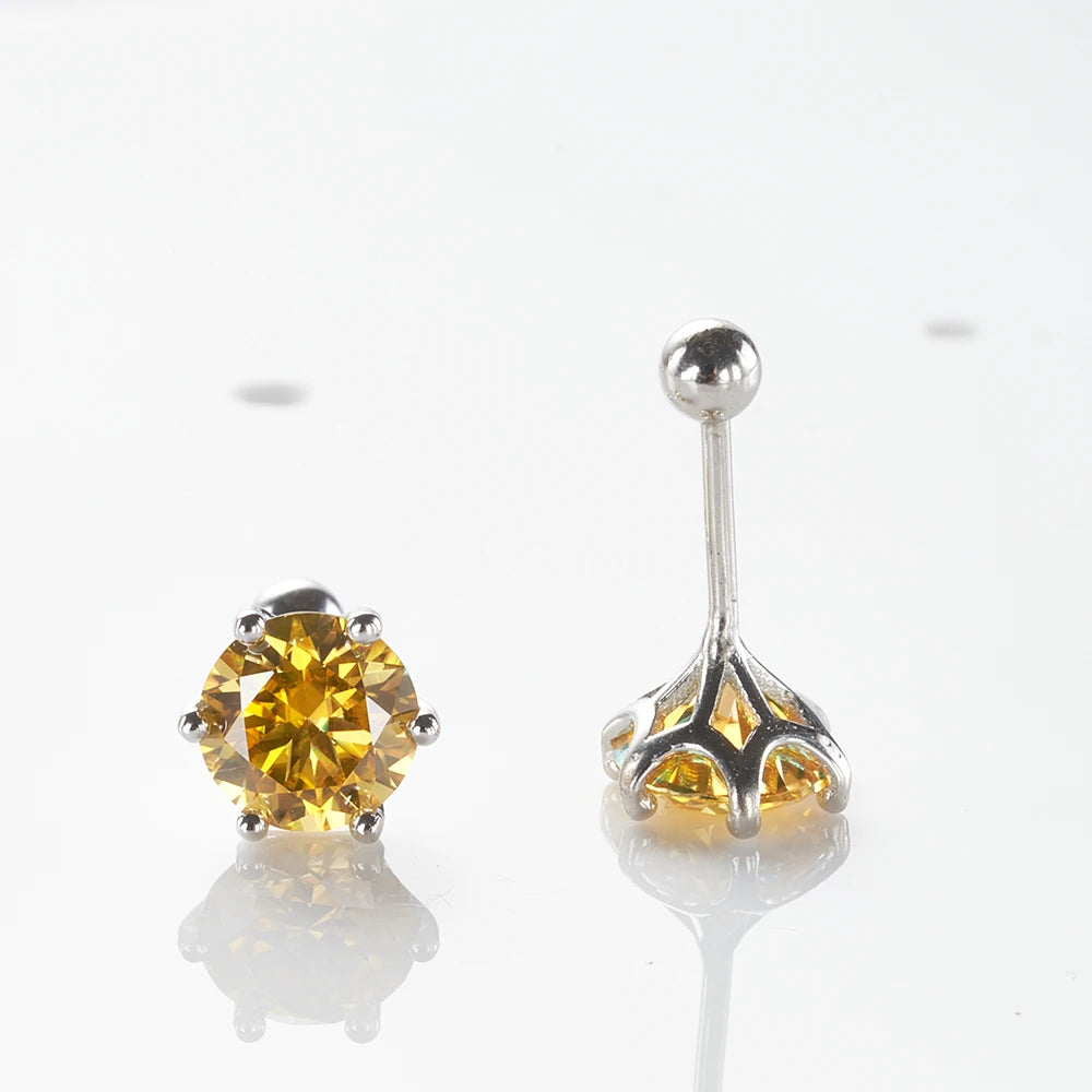 Gica Gema 0.5-2ct Moissanite Screw Stud Earrings D