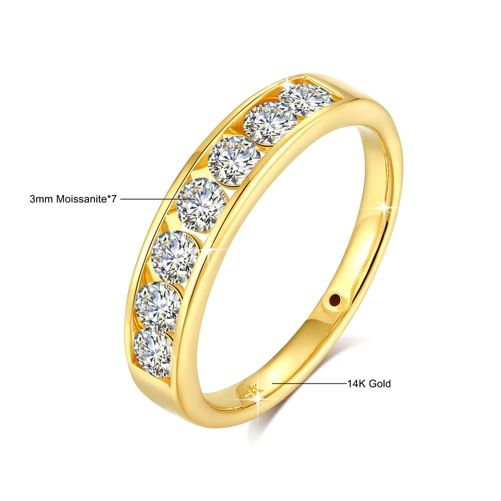 Sdoou Real 14K Gold AU585 Full Moissanite Diamond